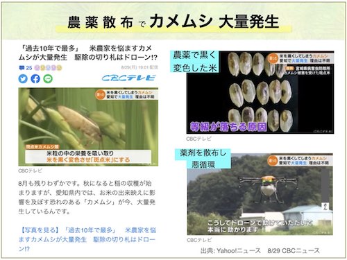 農薬散布で悪重感 農薬まみれの米にの画像